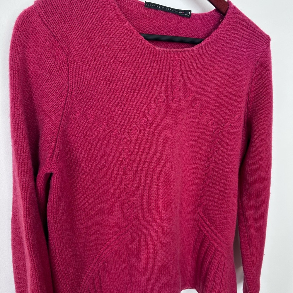 Peruvian Connection Wool/Cashmere Raspberry Crewn… - image 3